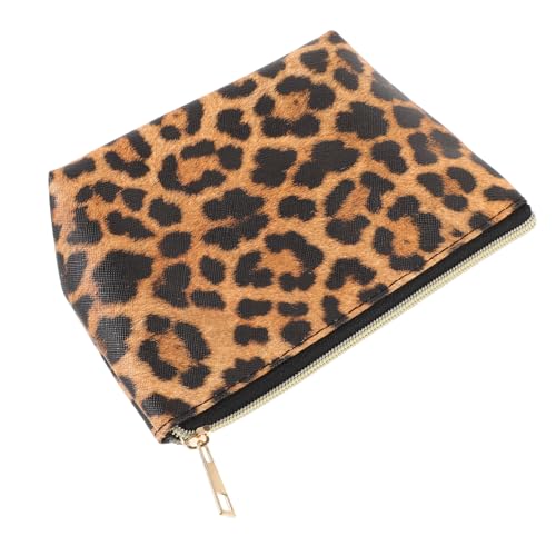 LOLIPPYY Leopard Muster Kosmetiktasche für Damen Tragbare Make Up Tasche aus PU Multifunktionale Aufbewahrung für Kosmetik und Toilettenartikel Großes Fassungsvermögen für Reisen Rote von LOLIPPYY