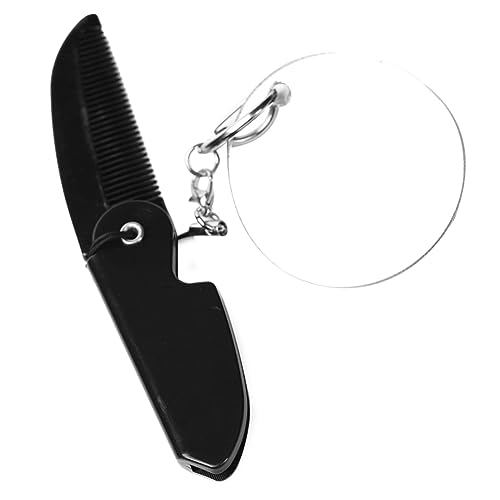 LOLIPPYY Klappkamm Mit Faltbarem Design Reise-taschenkamm Bartkamm Mit Feinem Zahn Inklusive Kleiner Ovaler Spiegel Für Männer Leicht Und Tragbar von LOLIPPYY