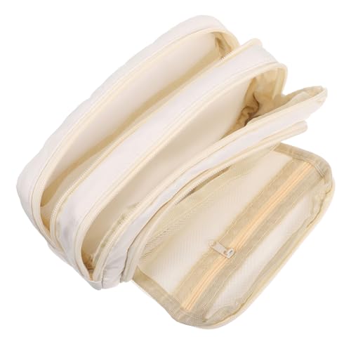 LOLIPPYY Mäppchen Zeichnen von Bleistiftkoffer Schreibwarenbeutel für Studenten Bleistiftfall für Künstler Bleistiftbeutel für Bleistifttasche mit Fächern Etui Polyester Beige von LOLIPPYY