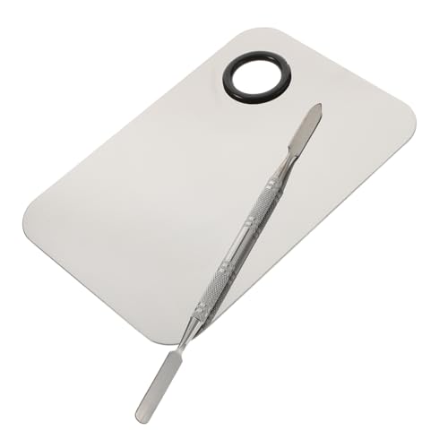 LOLIPPYY Make Up Mischpalette mit Spachtel Profi Kosmetik Palette zum Mischen und Blenden von Foundation Lippenstift und Lidschatten Silberfarben Langlebig und Hygienisch von LOLIPPYY