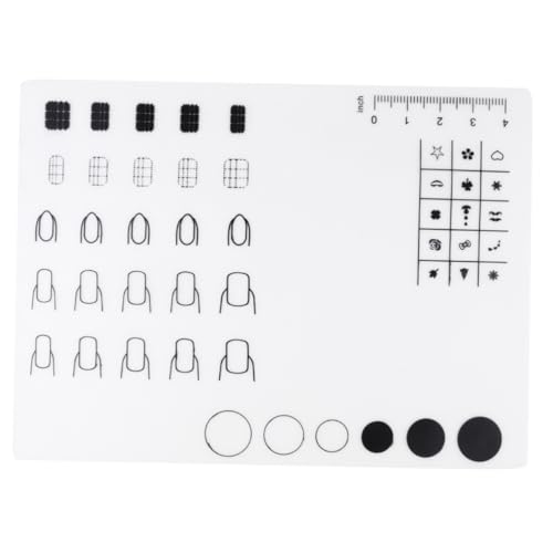 LOLIPPYY Manicure Matte aus Flexiblem Silikon Rutschfeste Nail Polish Practice Pad mit Maßstab Wiederverwendbare Stamping Schablonen Nägel als Nagelkunst Trainingsmatte und Bastelmatte von LOLIPPYY