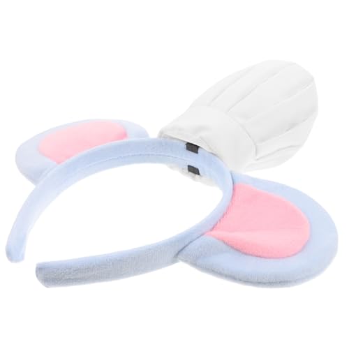 LOLIPPYY Mausohren Haarreif mit Chefkoch Mütze Realistisches Design Weiches Langlebiges Stirnband für Erwachsene Karneval Halloween Kostüm Cosplay Party Zubehör Graues Minimaus Accessoire von LOLIPPYY