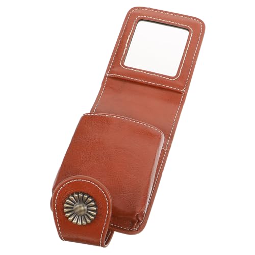 LOLIPPYY Mini Lippenstift Tasche Damen mit Spiegel Tragbare Kosmetiktasche für Reisen Kompakter Lippenstifthalter mit Knopfverschluss Praktische Make Up Aufbewahrung für Outdoor von LOLIPPYY