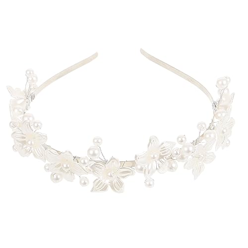 LOLIPPYY Perlen Blumen Haarreif Hochzeit Braut Haarschmuck Damen Accessoire Leicht Stabil Festlich Schmuck für Brautjungfern und Besondere Anlässe von LOLIPPYY