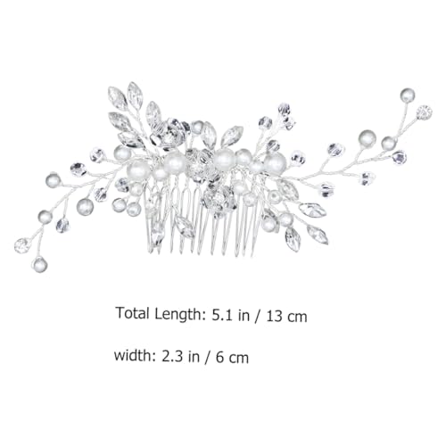 LOLIPPYY Perlen haarkamm Brautschmuck Silberfarben Hochzeits haaraccessoire für Braut und Brautjungfern Zartes Leichtes Design Bequem Tragbar Dekoratives Haarkamm mit Hochwertiger von LOLIPPYY