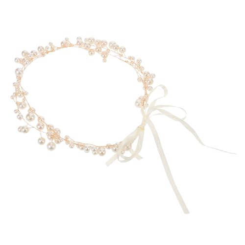 LOLIPPYY Perlen-haarrebe Gold Doppelreihig Brautschmuck Hochzeits-haarband Leichtes Langlebiges Haarschmuck für Braut Damen Party Alltagsfrisuren von LOLIPPYY
