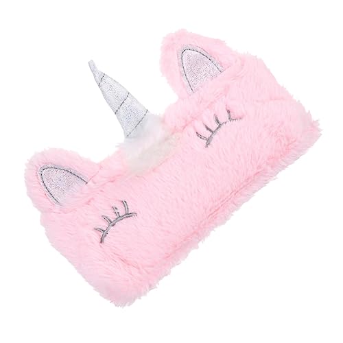 LOLIPPYY Flauschiges Plüsch Federmäppchen für Mädchen Rosa Multifunktions Schreibwaren Tasche Kosmetiktasche mit Reißverschluss für Schule und Reisen von LOLIPPYY