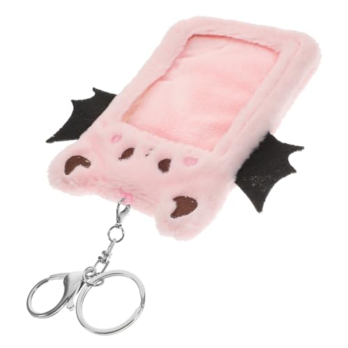 LOLIPPYY Plüsch Kartenhalter mit Teufelsflügeln Weicher Ausweishülle aus Hochwertigem Plüsch und Legierung Praktisch für Schüler und Berufstätige Schützende Kartenhülle für Ausweis Kredit von LOLIPPYY