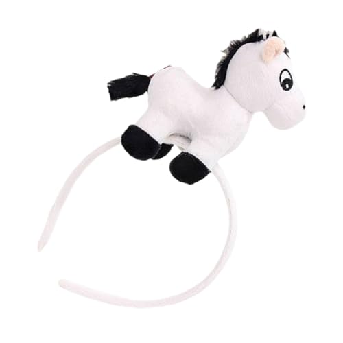 LOLIPPYY Plüsch Pferd Haarreif Jahr Pferdes Cartoon Tier Haarband Weiches Hautfreundliches Material Komfortabler Party Kopfschmuck Für Geburtstag Cosplay Fest von LOLIPPYY