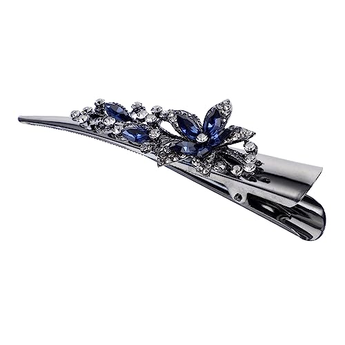 LOLIPPYY Retro Metall Haarclip mit Blauer Eleganter Duckbill Haarklammer für Damen Funkelnde Haarklammern für Besondere Anlässe und Robust von LOLIPPYY