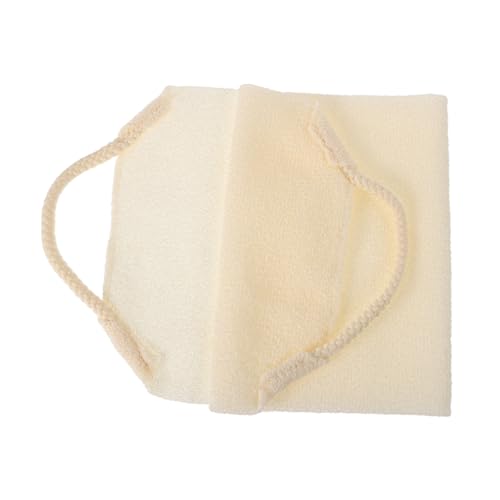 LOLIPPYY Rückenpeeling Badetuch Körperwäscher Handtuch Badewäscher Für Den Körper Peeling Duschtuch Peeling-körpertuch Waschlappen-peeling Peeling Waschlappen Mit Griffen Beige Polyester von LOLIPPYY