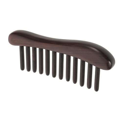 LOLIPPYY Sandalholz Massagekamm mit Breiten Zähnen Handgefertigter Holzkamm für Kopfhautmassage Sanftes Entwirren von Lockigem Haar Mit Aufbewahrungstasche Geeignet für Männer Frauen von LOLIPPYY