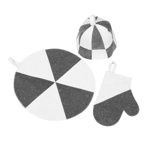 LOLIPPYY Sauna Teilig aus Filz mit Hitzebeständiger Absorbierender Sauna Mütze Schützenden Handschuhen für Damen und Herren Zuhause Sowie Spa Anwendungen von LOLIPPYY