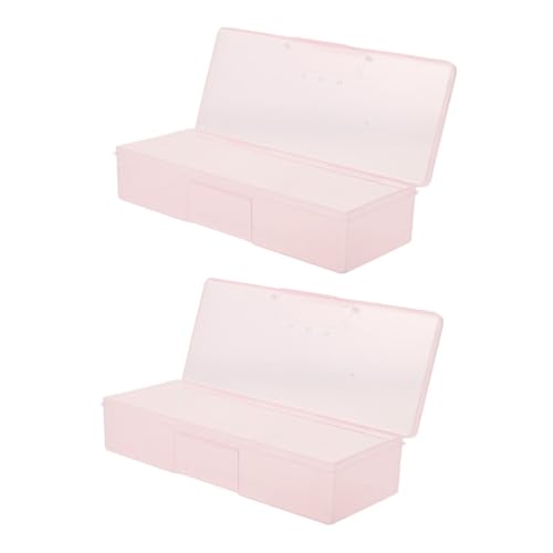LOLIPPYY 2 Stück Nagelwerkzeug Organizer Tragbare Aufbewahrungsbox Für Nagelzubehör Multifunktionale Maniküre Organizer in Pink Für Reisen Mit Geräumigem Innenraum Und Stilvollem von LOLIPPYY