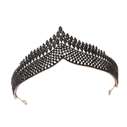 LOLIPPYY Schwarzes Vintage Braut Tiara mit funkelndem Strass Eleganter Haarschmuck für Braut und Brautjungfern Retro Krone für Hochzeit und Festliche Anlässe von LOLIPPYY