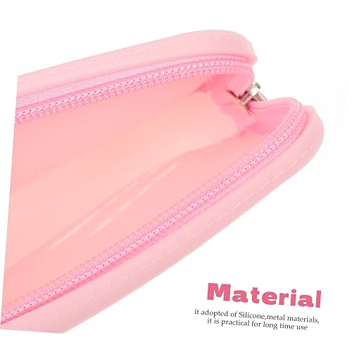 LOLIPPYY Silikon Make Up Pinsel Organizer Tasche mit Reißverschluss Kompakte Kosmetiktasche für Make Up Pinsel und Kleine Utensilien Langlebig Tragbar für Reise und Alltag in Zartem Rosé von LOLIPPYY