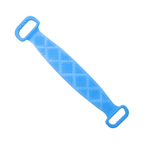 LOLIPPYY Rückenbadetuch Aus Silikon Rückenschrubberstreifen Mit Griff Badetuch Für Hause Reibetuch Zum Entfernen Abgestorbener Hautzellen Leicht Tragbar Himmelblau von LOLIPPYY