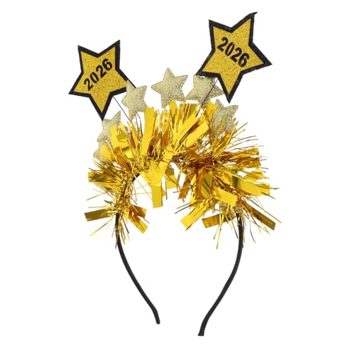 LOLIPPYY Silvester-stirnband Mit Stern Und Zahlendesign Festliches Haarband Aus Eisen Und Stoff Für Partys Und Feiertage Passend Für Junge Mädchen Und Erwachsene von LOLIPPYY