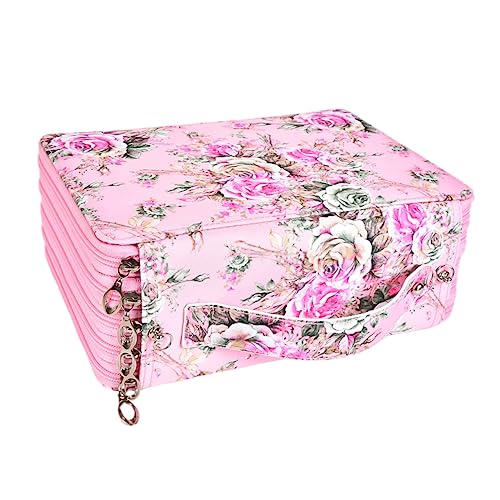 LOLIPPYY Stiftetui mit Fächern Großer Kapazität Federmäppchen für Künstler und Studenten Tragbar mit Elastischen Halterungen Farbenfrohes Design zur Aufbewahrung von Buntstiften und von LOLIPPYY