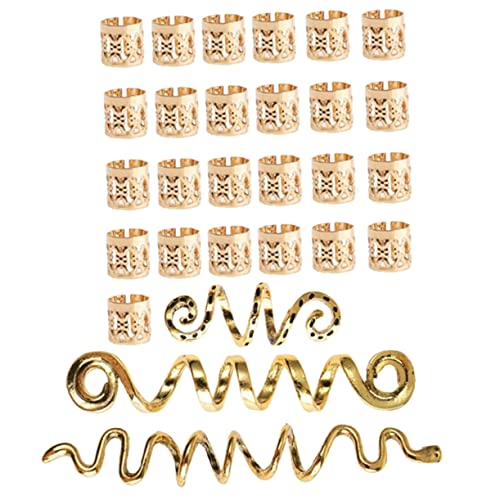 LOLIPPYY 28stücke Teiliges Dreadlock Schmuckset Aus Metallringe Für Geflochtenes Haar Haarschmuck Für Zöpfe Und Dreadlocks Langlebige Und Auffällige Haaraccessoires Für Partys Und von LOLIPPYY