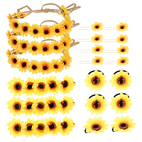 LOLIPPYY Stirnband Für Damen Sonnenblumen-haarspangen Vintage Haarband Haarschmuck Für Hochzeit Party Fotos Damen Stirnband Blumen Haarband von LOLIPPYY