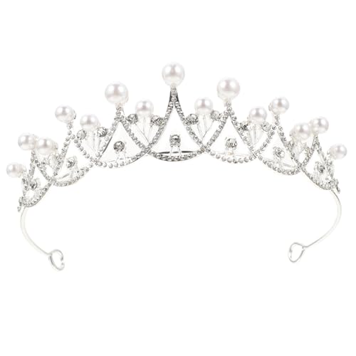 LOLIPPYY Stirnband Krone mit Perlen Glänzend und Funkelnd Haarreif für Mädchen Prinzessin Partyaccessoire Geeignet für Hochzeiten Geburtstage und Bühnenauftritte von LOLIPPYY