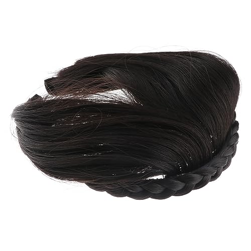 LOLIPPYY Stylische Damen Perücke mit Natürlichem Unsichtbarem Französischem Haarpony Weiche Langlebige Bang Patch für Gesichtsformen Modischer Look Braun Schwarz von LOLIPPYY