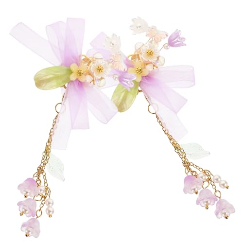 LOLIPPYY Tassel Blumen Haarspangen für Mädchen Haarklammern mit Floraler Dekoration Sicherer Haarschmuck für Partys Alltag und Bühnenauftritte mit Libellenmotiv von LOLIPPYY