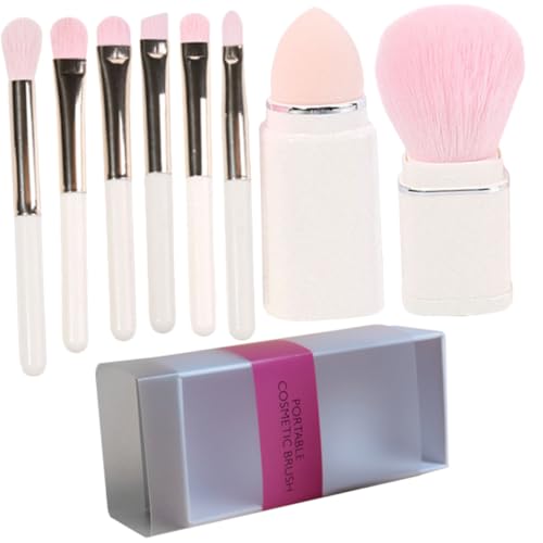 LOLIPPYY Teiliges Make Up Pinsel Set Tragbar Mini Lidschatten und Pinsel Ergonomisch Leicht für Reisen und Professionelle Kosmetik Inklusive PVC Aufbewahrungsbox von LOLIPPYY