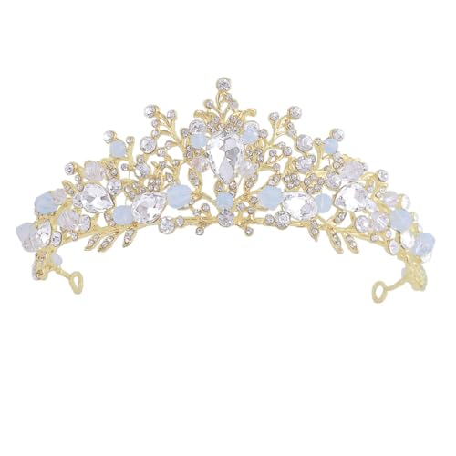 LOLIPPYY Tiara Haarreif Elegant Gold Prinzessin Kopfschmuck Leicht für Geburtstag Hochzeit Party Mädchen von LOLIPPYY