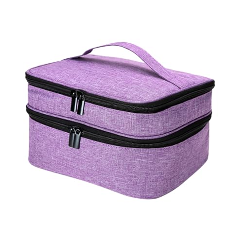 LOLIPPYY Tragbare Nagellack Aufbewahrungstasche Doppellagig mit Fächern Wasserdichter Nagellack Organizer Großer Kapazität Stoßfeste Basis von LOLIPPYY