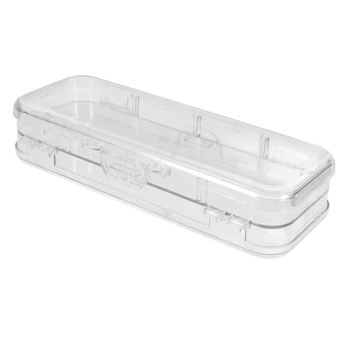 LOLIPPYY Transparente Doppelschichtige Stiftebox aus Leichtem Robustem Abs mit Großer Kapazität Praktische Aufbewahrungsbox für Stifte Schreibwaren und Kleine Schulutensilien für Schüler von LOLIPPYY
