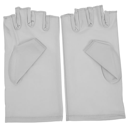 LOLIPPYY UV Schutzhandschuhe für Maniküre Fingerlose Atmungsaktive Wiederverwendbare Nagelkunst Handschuhe Anti UV Schutz für Hände und Finger Leicht zu Reinigen Graues für Nagellampe von LOLIPPYY