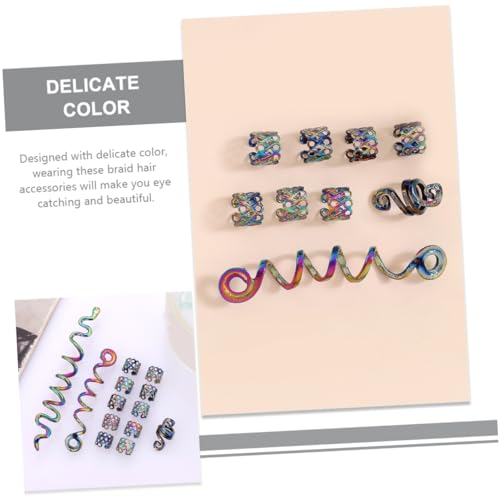 LOLIPPYY Vintage Dreadlock Haarschmuck Teilig Spiralförmige Haarring Clips für Zöpfe Drehbare Flechtaccessoires in Ethno Stil Wiederverwendbare Haarringe für Rastazöpfe und Festival Looks von LOLIPPYY