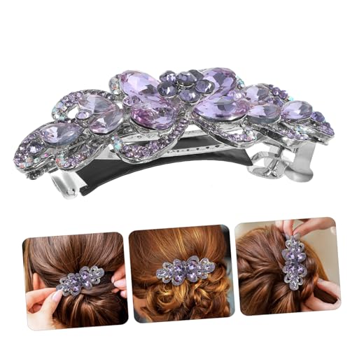 LOLIPPYY Wasserstrahlbesetzte Große Haarklammer für Damen Metallclip mit Sicherem Federmechanismus Funkelnde Strassverzierung Vielseitiges Haaraccessoire für Alltag Hochzeit Party und von LOLIPPYY