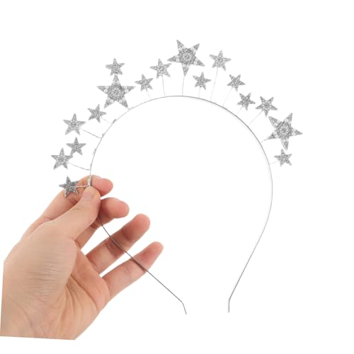LOLIPPYY Zinklegierung Haarreif mit Funkelnden Fünfzackigen Strasssternen Eleganter und Leichter Haarschmuck für Damen und Mädchen Geeignet für Party Hochzeit und Festliche Anlässe von LOLIPPYY