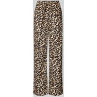 LOLLYS LAUNDRY Flared Stoffhose mit Animal-Print Modell 'Rita' in Mittelbraun, Größe M LOLLYS LAUNDRY Flared Stoffhose mit Animal-Print Modell 'Rita' in Mittelbraun, Größe M von LOLLYS LAUNDRY