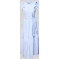 LOLLYS LAUNDRY Midikleid mit Bindegürtel Modell 'Harriet' in Blau, Größe S von LOLLYS LAUNDRY