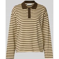 LOLLYS LAUNDRY Regular Fit Poloshirt mit kurzer Knopfleiste Modell 'Moby' in Schoko, Größe S von LOLLYS LAUNDRY