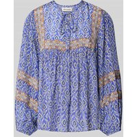 LOLLYS LAUNDRY Relaxed Fit Bluse aus Viskose mit Schnürung Modell 'Teel' in Royal, Größe M von LOLLYS LAUNDRY