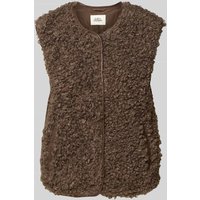 LOLLYS LAUNDRY Weste aus Teddyfell mit Eingrifftaschen Modell 'Vada' in Schoko, Größe S von LOLLYS LAUNDRY