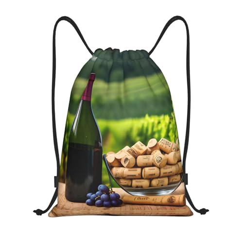 LOLOBFZL Yellow Rose Image Leichter Kordelzug Riemen Tasche Rucksack Sportrucksack Täglich Faltbarer Kordelzug Rucksack Weinflaschenkorken Trauben Kleine Rucksäcke Weinflaschenkorken Trauben S, von LOLOBFZL