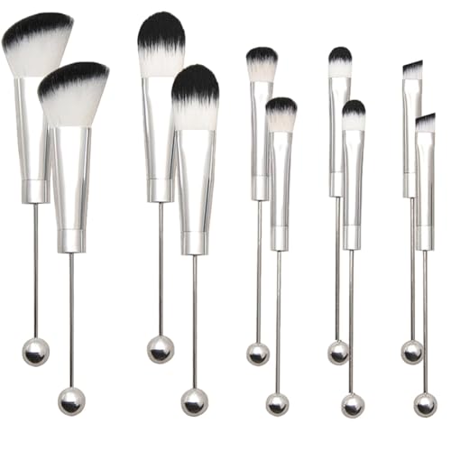 LOLPALONE 10 Stück Make-up-Pinsel mit Perlen für DIY Make-up Pinsel mit Perlen für Lidschatten Pinsel mit Perlen DIY von LOLPALONE
