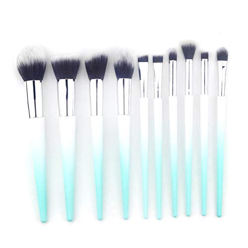 LOLPALONE Make-Up Pinsel Set Makeup Contour Blush Foundation Puder Lidschatten Pinsel Set AllmäHlich Wechselnde Farbe Pinsel Blau von LOLPALONE