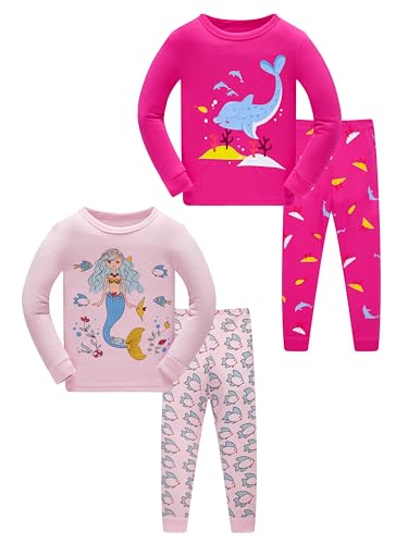 LOLPIP Mädchen Pyjamas Kinder Kleidung 100% Baumwolle Nachtwäsche Set Meerjungfrau Dolphin Nachtwäsche Langarm 7 Jahre LOLPIP Mädchen Pyjamas Kinder Kleidung 100% Baumwolle Nachtwäsche Set Meerjungfrau Dolphin Nachtwäsche Langarm 7 Jahre von LOLPIP