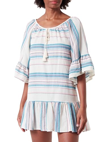 LOMASI Damen Minikleid mit Streifen 19325637-LO01, PINK TÜRKIS WOLLWEISS, S von LOMASI