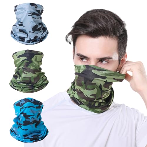 LOMSUXA 3 Stück Multifunktionstuch Schlauchschal Loopschal Winddicht Winter Loop Schal Herren & Damen schlauchschal herren Neckwarmer Elastiche Schnelltrocknend Ski Maske Warmer von LOMSUXA