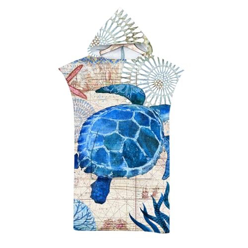 LOMTRATS Handtuchstoff Schnelltrocknender Surfumhang Wechselhandtuch Bademantel Hoodie mit Taschen für Damen und Herren Schwimmen Strand Surfen Tauchen Zuhause Baden von LOMTRATS