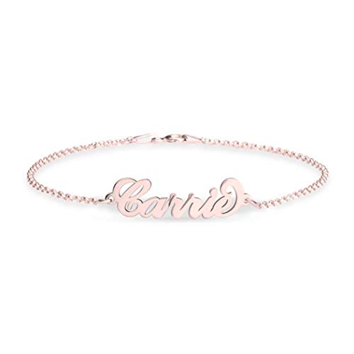 LONAGO 925 Sterling Silber Custom Name Armband Personalisiert Alle Namen Armband für Frauen Mädchen Geschenke (Rose Gold Plated Silver) von LONAGO