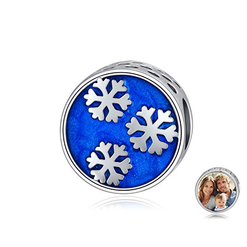 LONAGO Personalisierte Foto Charm Fit Charm Armband 925 Sterling Silber Runde Form Benutzerdefinierte Bild Perle Charm von LONAGO
